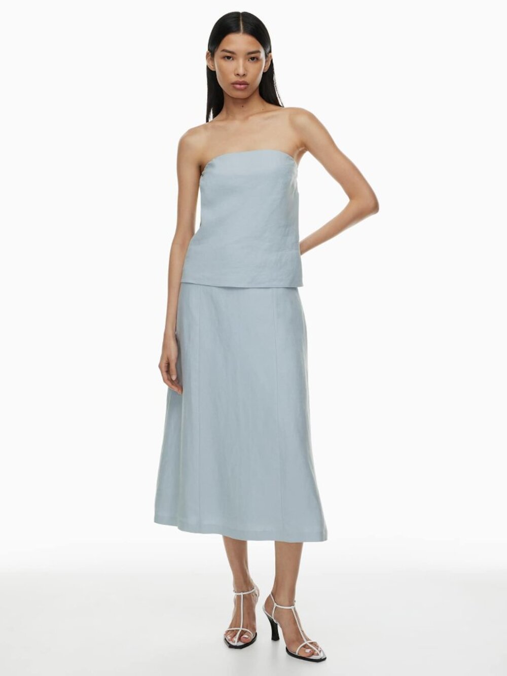Aritzia Babaton Merit Linen Midi Skirt
